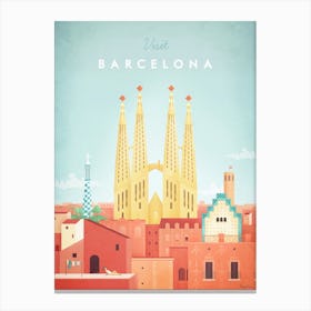 Visit Barcelona Canvas Print