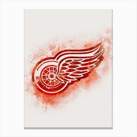 Detroit Red Wings Watercolor Canvas Print