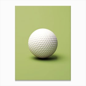 Golf Ball On Green Background Canvas Print