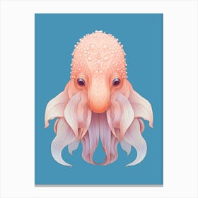 Dumbo Octopus Flat Illustration 3 Canvas Print