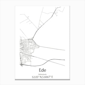 Ede,Netherlands Minimalist Map Canvas Print