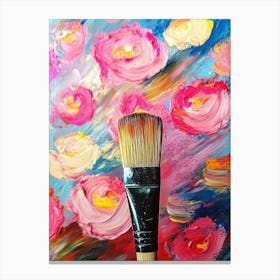 Roses And Brush Canvas Print