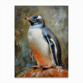 Adlie Penguin Dunedin Taiaroa Head Oil Painting 4 Canvas Print