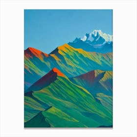 Huascarán National Park Peru Blue Oil Painting 2  Canvas Print