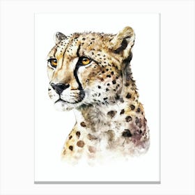 Cheetah Animal Watercolor Painting Portrait  Canvas Print