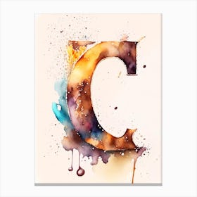 C  Letter, Alphabet Storybook Watercolour 2 Canvas Print