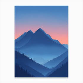 Misty Mountains Vertical Composition In Blue Tone 102 Canvas Print
