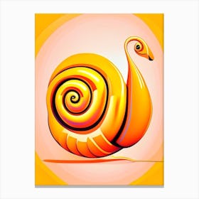 Full Body Snail Orange 2 Pop Art Canvas Print