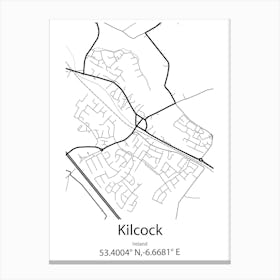 Kilcock,Ireland Minimalist Map Canvas Print