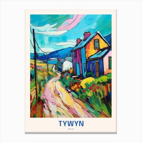 Tywyn Wales 2 Uk Travel Poster Canvas Print