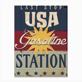 Last Stop USA Gasoline Station Canvas Print