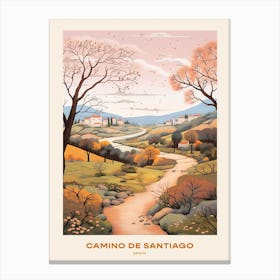 Camino De Santiago Spain 4 Hike Poster Canvas Print