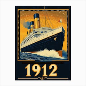 Aihrgdesign A Vintage Travel Poster For The Maiden Voyage Of Canvas Print