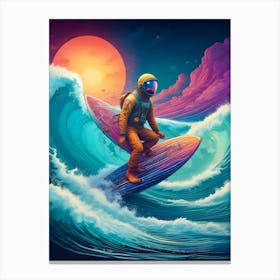 Surfer In Space Canvas Print