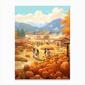 Pumpkin Patch, Watercolour 6 Canvas Print