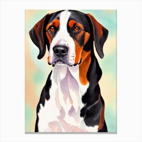 American English Coonhound Watercolour dog Canvas Print