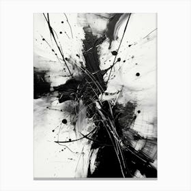 Connection Abstract Black And White 4 Canvas Print