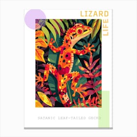 Satanic Leaf Tailed Gecko Abstract Modern Illustration 3 Poster Canvas Print