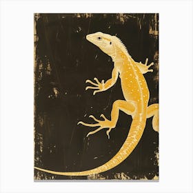 Mustard Monitor Lizards Blockprint 1 Canvas Print