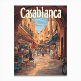 Aihrgdesign A Classic 1960s Travel Poster For Casablanca 4 Canvas Print