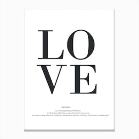 Love Meaning Canvas Print
