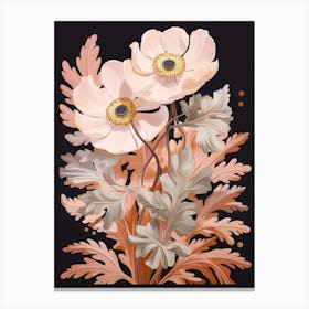 Anemone 3 Flower Painting Canvas Print