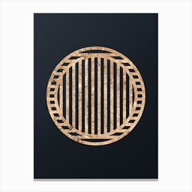 Abstract Geometric Gold Glyph on Dark Teal n.0013 Canvas Print
