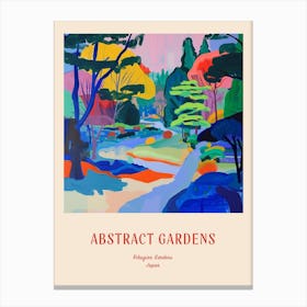 Colourful Gardens Rikugien Gardens Japan 4 Red Poster Canvas Print