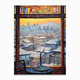 Winter Cityscape Beijing China 4 Canvas Print