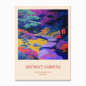 Colourful Gardens Japanese Friendship Garden Usa 2 Red Poster Canvas Print