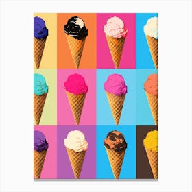 Retro Ice Cream Colour Pop  1 Canvas Print