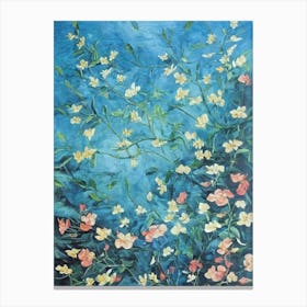 Jasmine Floral Print Bright Painting Flower Canvas Print