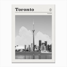 Toronto Canada Black And White Canvas Print