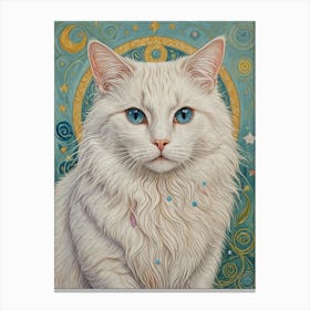 White Cat With Blue Eyes Canvas Print