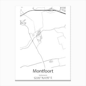 Montfoort,Netherlands Minimalist Map Canvas Print