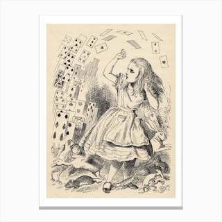 Alice And The Pack Of Cards Canvas Print