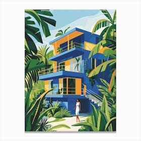 Tropical House In The Jungle 1 Canvas Print