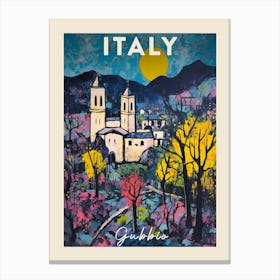 Gubbio Italy 2 Fauvist Painting  Travel Poster Canvas Print