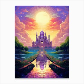 Taj Mahal Pixel Art 4 Canvas Print