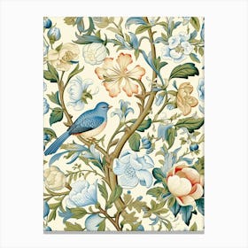 Blue Bird On A Branch Canvas Print