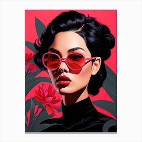 Sexy Girl In Sunglasses Canvas Print