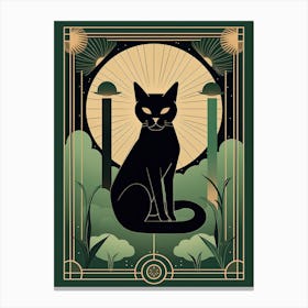 The Sun, Black Cat Tarot Card 2 Canvas Print