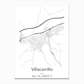 Villacarrillo,Spain Minimalist Map Canvas Print