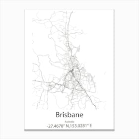 Brisbane,Australia Minimalist Map Canvas Print