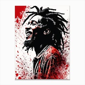 Bob Marley Portrait Ink Painting (9) Canvas Print