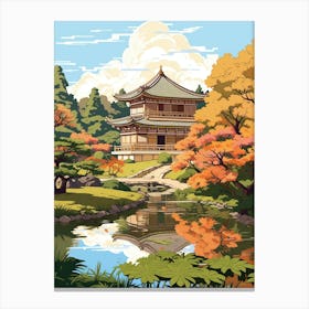 Nara Park Japan Illustration 1  Canvas Print