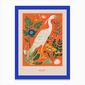Spring Birds Poster Egret 3 Canvas Print