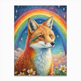 Rainbow Fox 1 Canvas Print