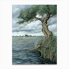 Tree By The Water Canvas Print