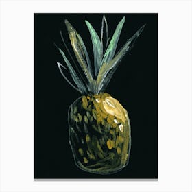 pineapple dark black food kitchen tropic painting Canvas Print